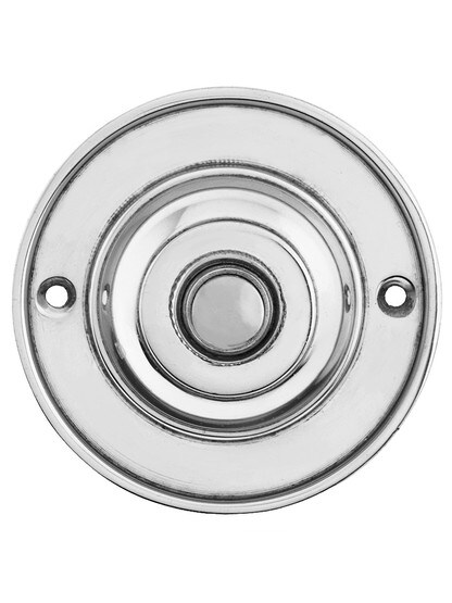 3 inch Round Brass Door Buzzer Button in Polished Chrome.